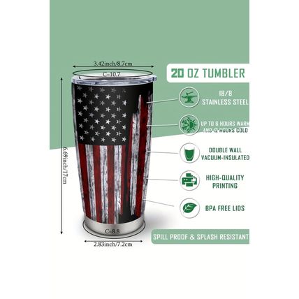 Dirty blue American Flag Stainless Steel Insulated Tumbler 20oz