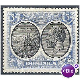 Dominica 1923 SG79 3d Black & Ultramarine Mounted Mint.