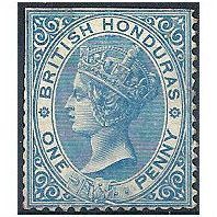 British Honduras 1872 SG5 1d Pale Blue Watermark Crown CC Mounted Mint Filler.