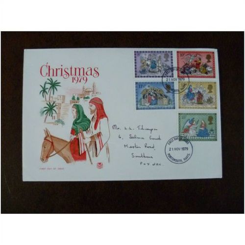 1979 GB Christmas Stuart FDC Nativity Mary Joseph Magi Angel Religion