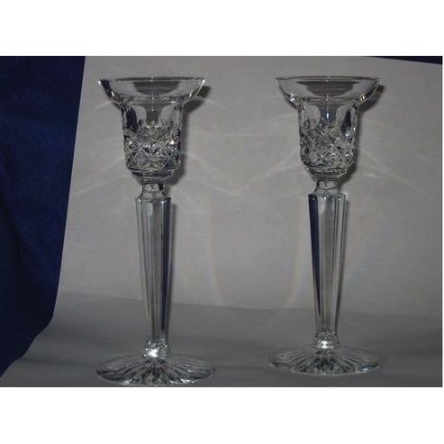 Lenox Crystal Candlesticks Pair of Two Cut Crystal Wedding Candlesticks