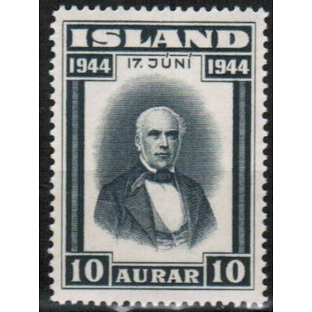1944 Iceland - Republic 10 aur - Sc# 240 Mint NH