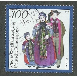 GER 1994 100pf+ 50 'NATIONAL COSTUMES- MINDEN' FINE USED (EBID47-592)