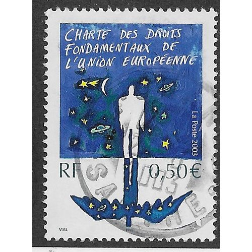 FRA 2003 50c 'HUMAN RIGHTS CHARTER' FINE USED (EBID56-039)