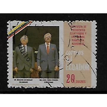 ECUADOR 1986 MEETING OF PRES BELIS ARIO 20s BETANCOURT & CORDERO SG 1991 FU