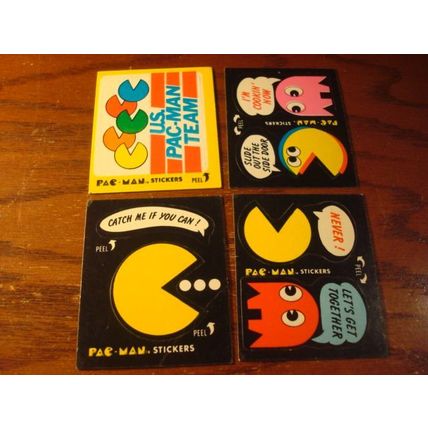 1980 Fleer, PAC-MAN, Sticker Cards, 15-cards