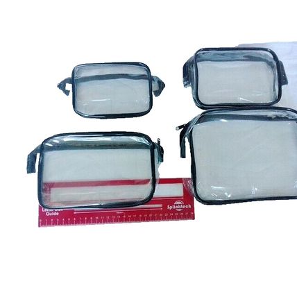 4 Clear Toiletry Bags for Makeup Cosmetics Zippped