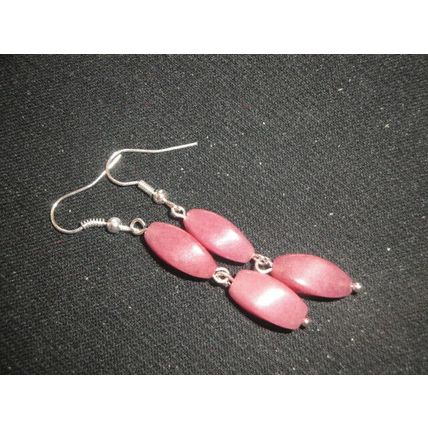 Attractive rose pink quartz drop earrings