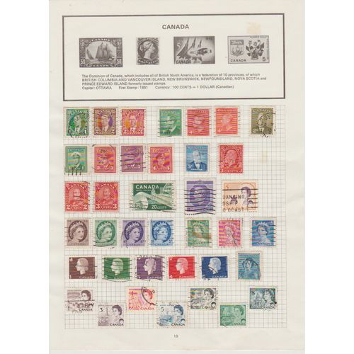 Canada page of 37 stamps includes George V & George VI plus paper milling