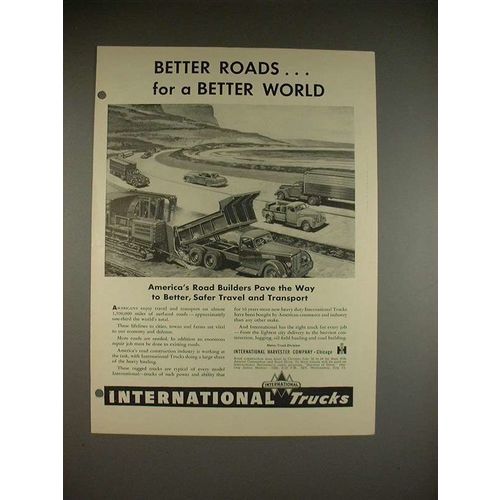 1948 International Harvester Truck Ad - Better Roads!