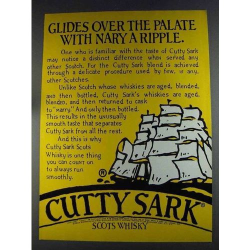 1980 Cutty Sark Scotch Ad - Glides Over the Palate