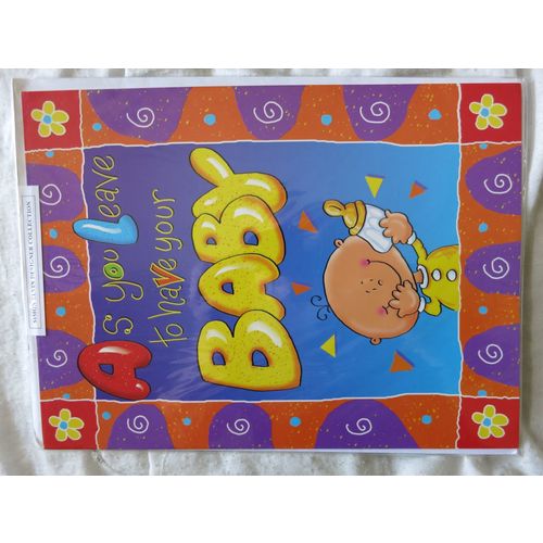 Card As Yor Leave To Have Your Baby White Baby Daisies Large A4 Portrait