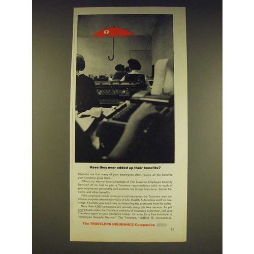 1963 Travelers Insurance Ad - Have they ever added up their benefits