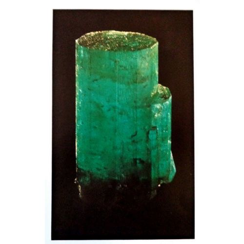 Vintage Emerald Rock Mineral Crystal Print Litho Gemstone Gemology Jewelry Art
