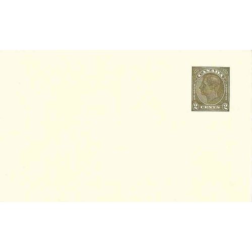 Canada #P74c Postal Card George VI USED Dark Olive Green, Mimeo Rouletted