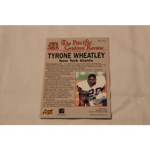 Tyrone Wheatley 1996 Pacific Gridiron PRESIDENTIAL COPPER NO. 82