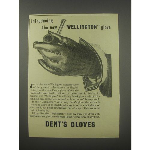 1954 Dent's Wellington Gloves Ad - Introducing the new Wellington glove