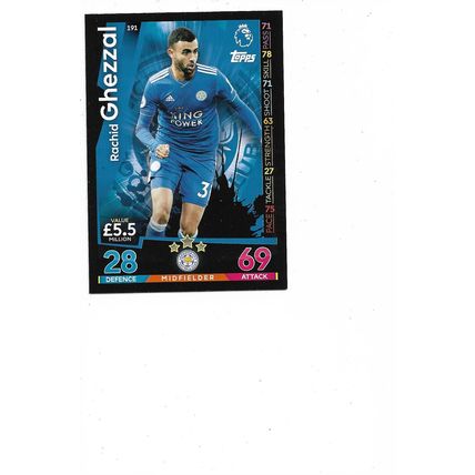 Match Attax 2018/19 191 Rachid Ghezzal Leicester City Football Club