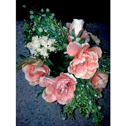 Rose Decorative Flower Centerpiece Arrangements w/Hand-Thrown Potters Wheel Pot