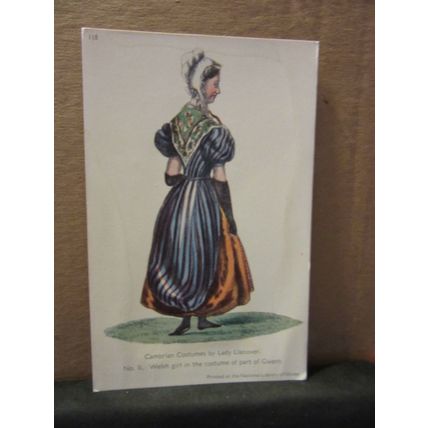CAMBRIAN COSTUME by Lady Llanover Welsh area of GWENT unused vintage postcard. #