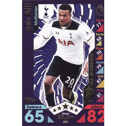Match Attax 2016/2017 301 Dele Alli Tottenham Hotspur