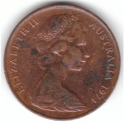 Australia 1974 2c Cents Bronze Coin - Frilled Lizard