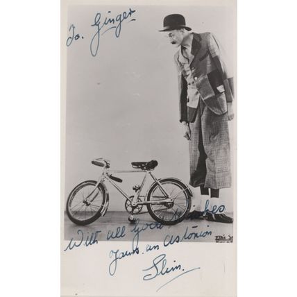 Slim Comedian Old Bicycle TV Entertainer Hand Signed Photo