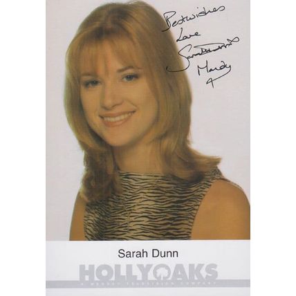 Sarah Dunn Hollyoaks Vintage Hand Signed Official Rare Cast Card Photo