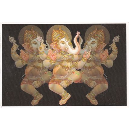 Lord Ganesh Postcard posted 1991 mark on face