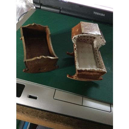 2 Rocking Cradles Preloved 1:12th Dolls House Miniature