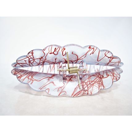 Clear transparent blue and red painted hair claw clip