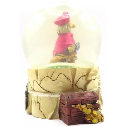 Pirate Snow Globe with Red Coat and Cutlass 8.5 CM Shabby Chic Gift