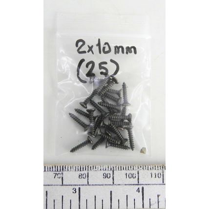 Vis à bois M2x10 Antique - paquet de 25 tête cruciforme à tête fraisée plate