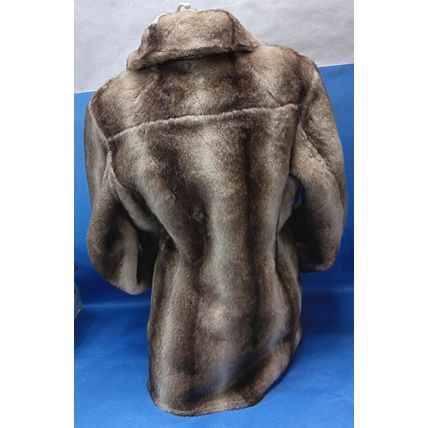Mint Dennis Basso Brown Faux Fur Coat Jacket Vegan Extra Small XS