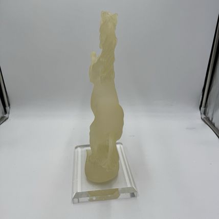 Large Frosted Lucite Acrylic Horse Rare Vintage 80s Regency New York Stallion