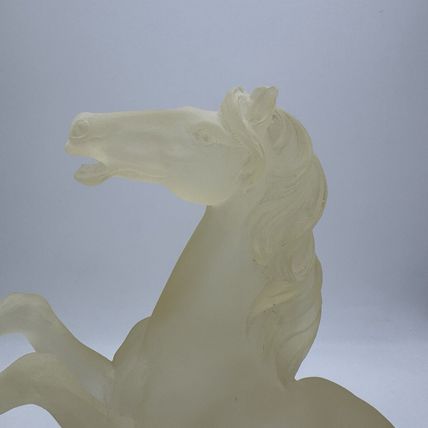 Large Frosted Lucite Acrylic Horse Rare Vintage 80s Regency New York Stallion