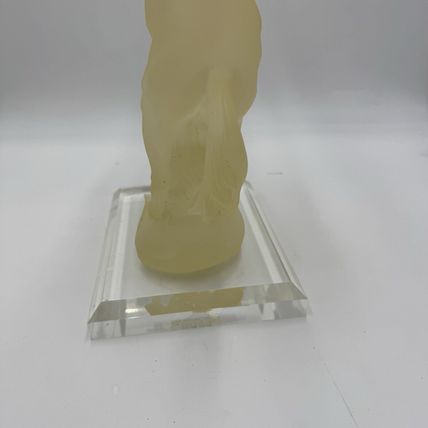 Large Frosted Lucite Acrylic Horse Rare Vintage 80s Regency New York Stallion