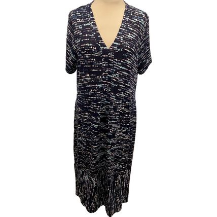 Adini ecovero viscose/elastane dress V neck short sleeves pockets size S