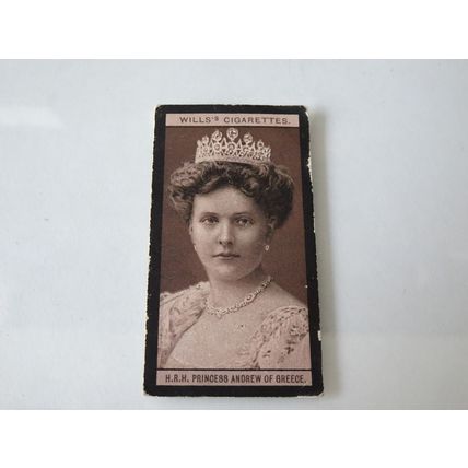 1908 Wills's Cigarettes Portraits of European Royalty Card # 88 Princess Andrew