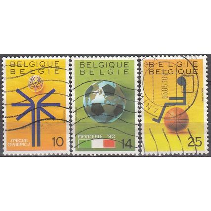 Belgique 1990 Michel 2413 - 2415 O Cote (2008) 1.50 € Sport Cachet rond