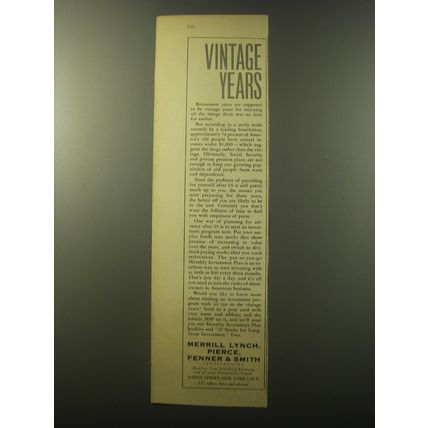1960 Merrill Lynch Ad - Vintage Years