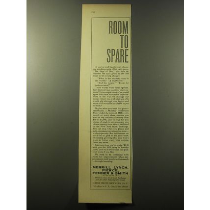 1960 Merrill Lynch Ad - Room to spare