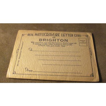 Early Photogravure Letter / Postcard - Brighton, Sussex