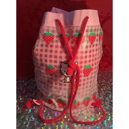 A Very Rare Vintage Sanrio 2002 Hello Kitty & MiMi Plastic Backpack Tote
