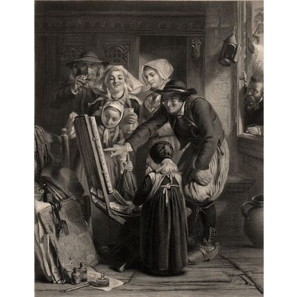 ART CRITICS IN BRITTANY 1866 Herbert Bourne Abraham Solomon VICTORIAN ENGRAVING