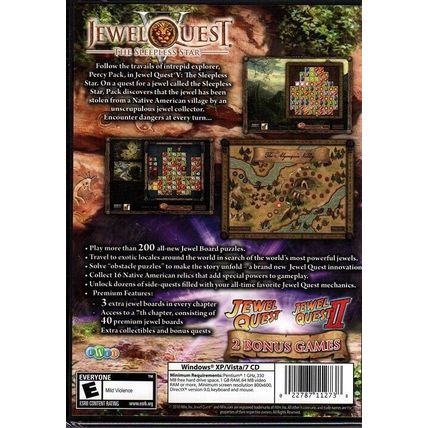 Jewel Quest V: The Sleepless Star + 2 BONUS Games PC-CD XP/Vista/7 - NEW DVD BOX