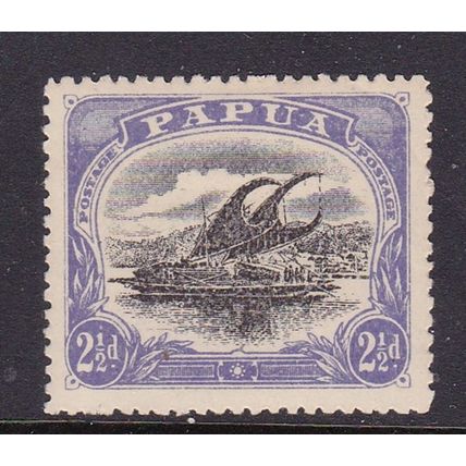 PAPUA NEW GUINEA PNG 1910-11 2½d BOAT PERF 12.5 MINT HINGED SG78