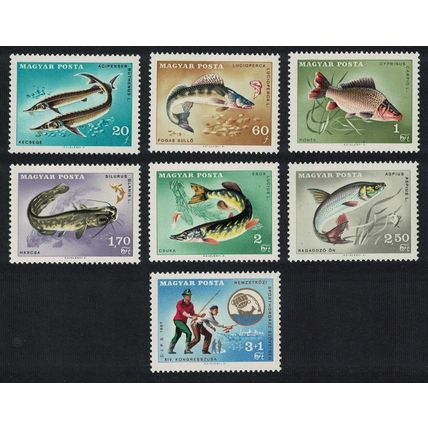 Hungary Fish Angling Game Fishing 7v 1967 MNH SG#2296-2302