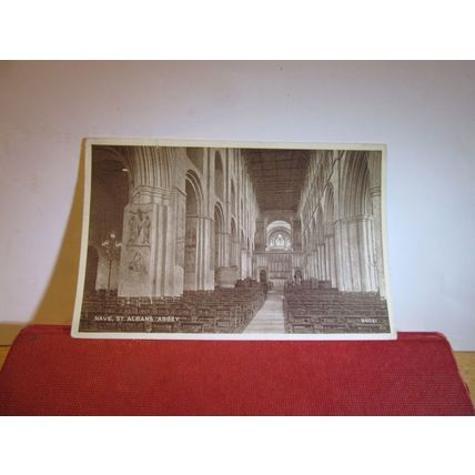 NAVE, ST ALBANS ABBEY, HERTFORDSHIRE used. postcard by Valentine 1947 pm =