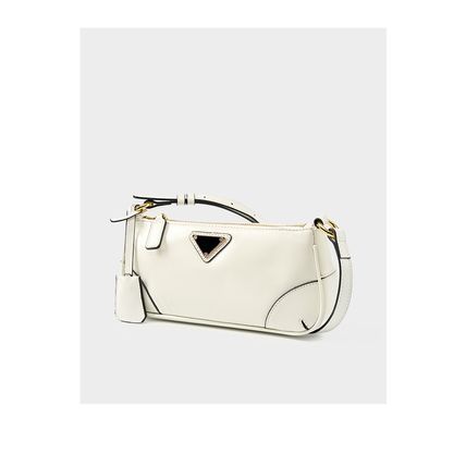 Genuine Leather Women Trendy Cresent Shoulder Bag Hobo Handbags White